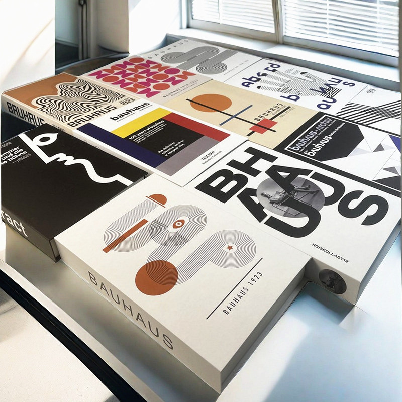 Interior Design Book - Libros decorativos de lujo Bauhaus abstractos,