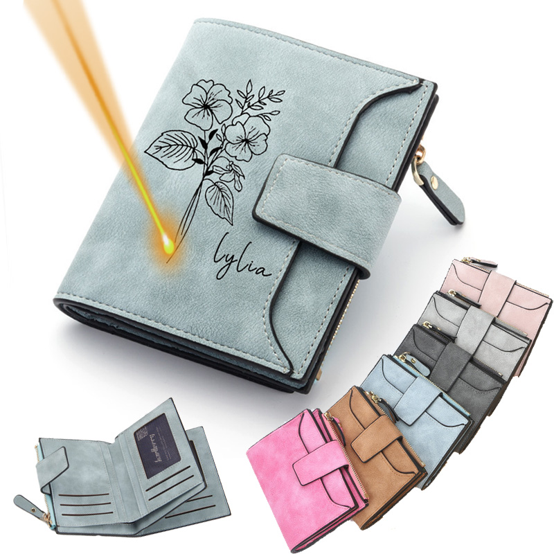 Interior Design Name - Cartera de cuero con nombre personalizado