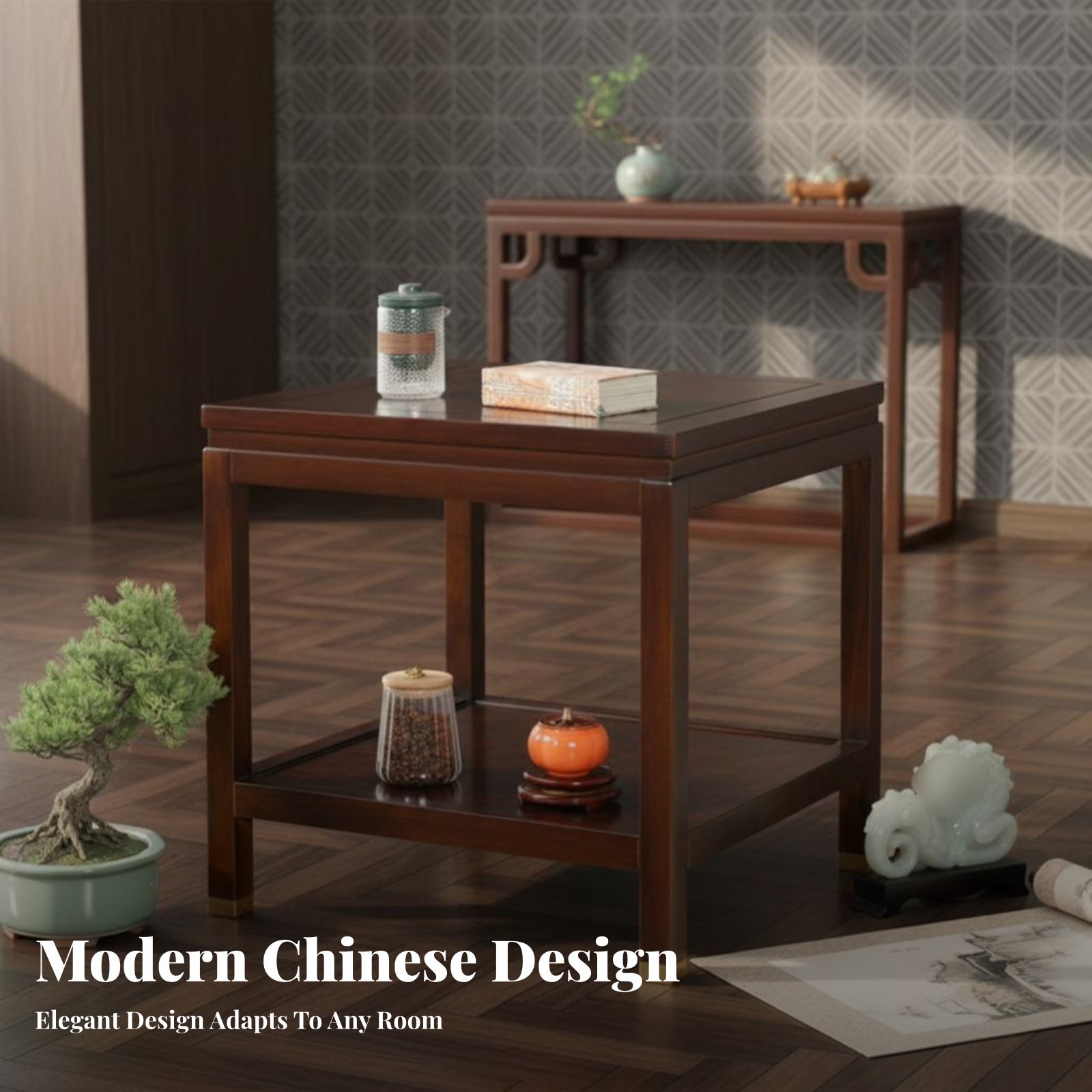 Interior Design Minimalist - Mesa Cuadrada de Dos Niveles, Diseño