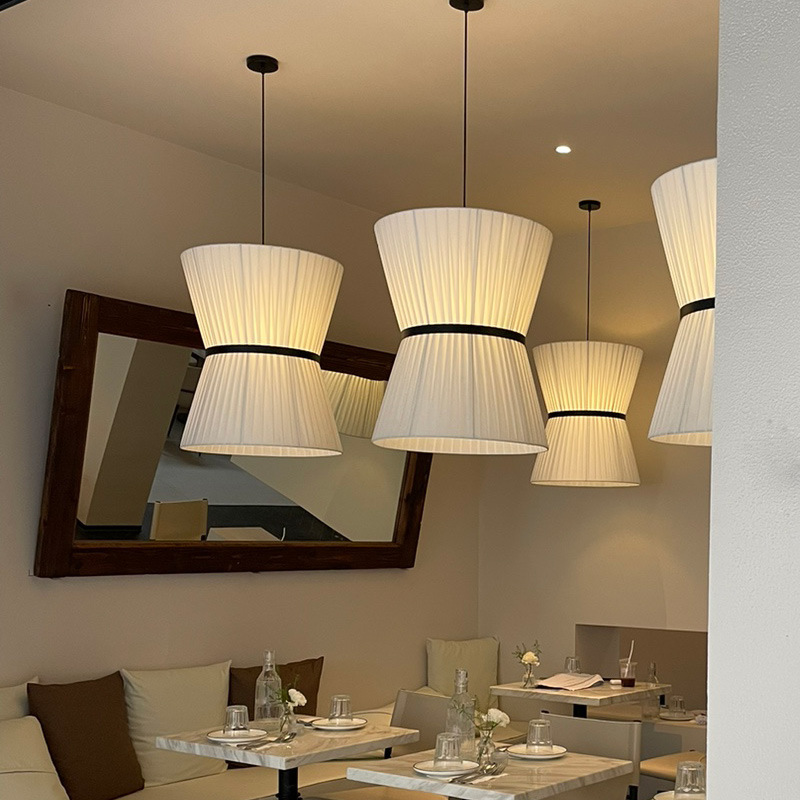 Interior Design Minimalist - Lámpara Colgante LED de Tela Minimalista