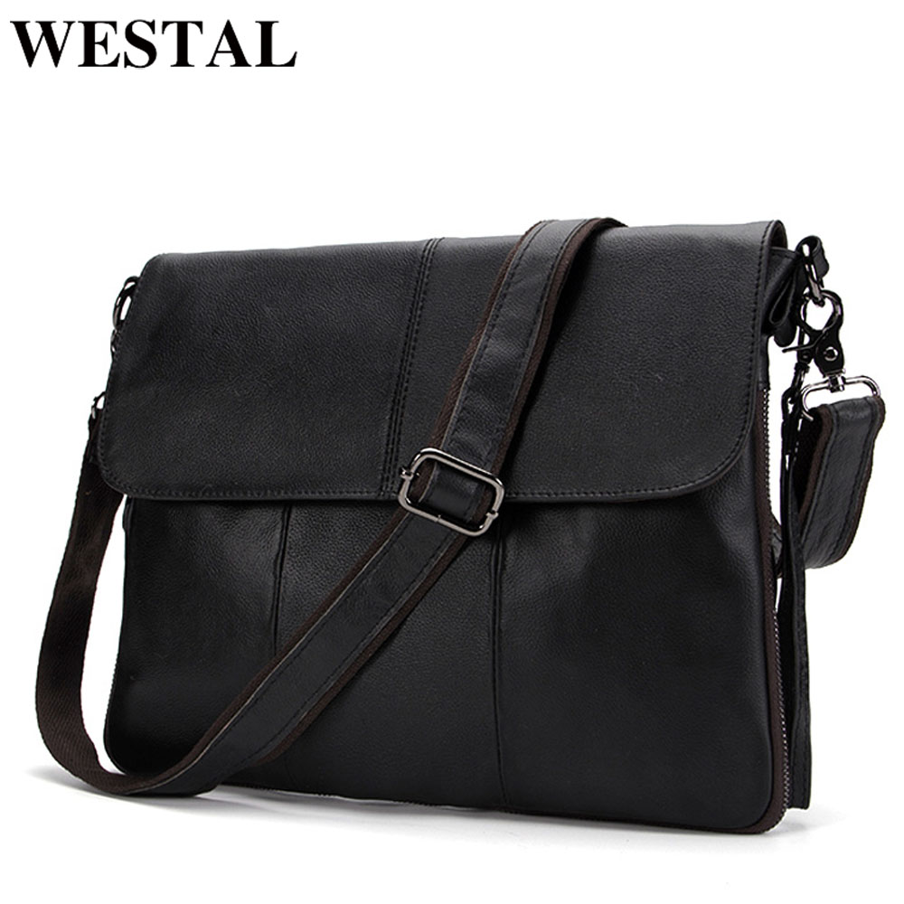Interior Design News - WESTAL-Bolso de piel auténtica para hombre,