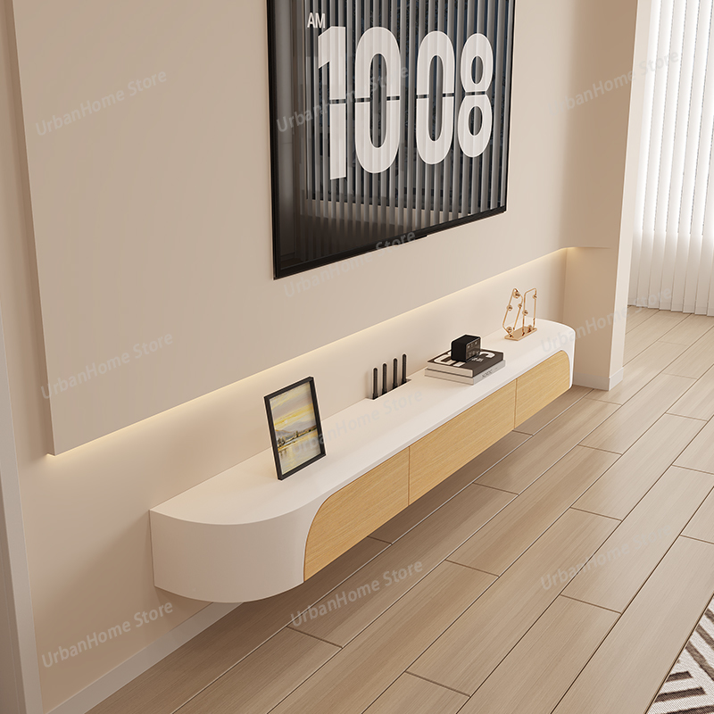 Mueble de TV Flotante Blanco p - Interior Design White And Wood reseña y precio