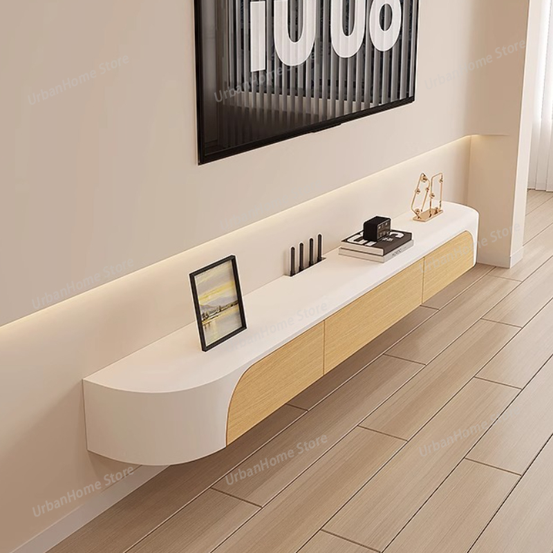 Mueble de TV Flotante Blanco p - Interior Design White And Wood reseña y precio