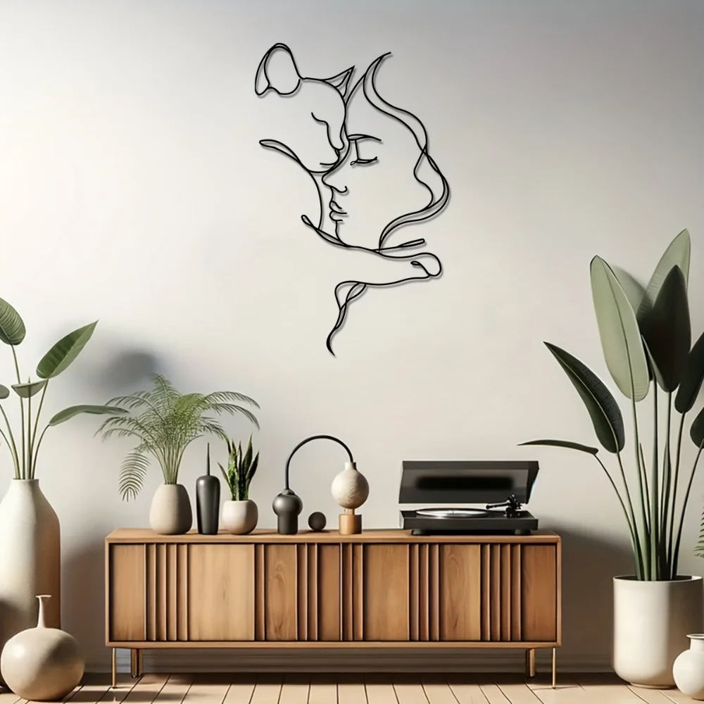 Elegante arte metálico de gato - Interior Design Minimalist reseña y precio