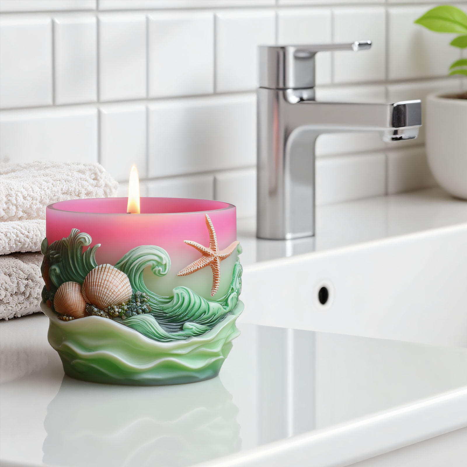 Alivio de vida marina, maceta  - Ceramic Candle Vessel reseña y precio